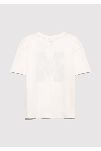 Mavi Mvjns 91 Printed Ecru T-Shirt Loose Fit / Relaxed Fit 6610368-70057