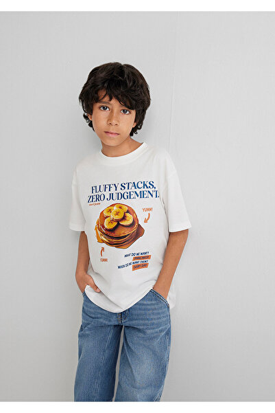 Mavi Printed Ecru T-Shirt Loose Fit / Loose Relaxed Fit 6610360-70057