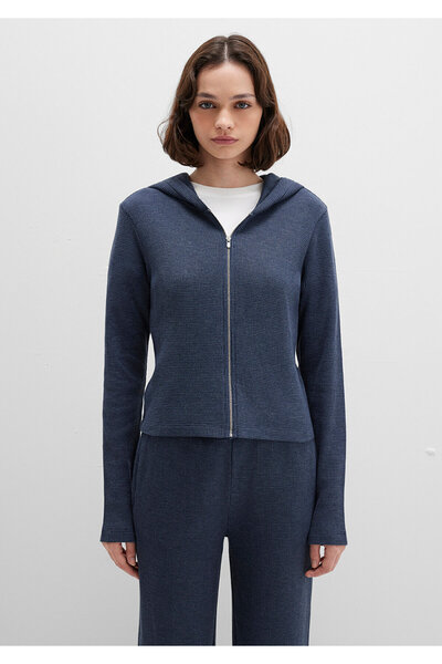 Mavi Φούτερ με φερμουάρ με υφή Navy Blue 1613383-32184