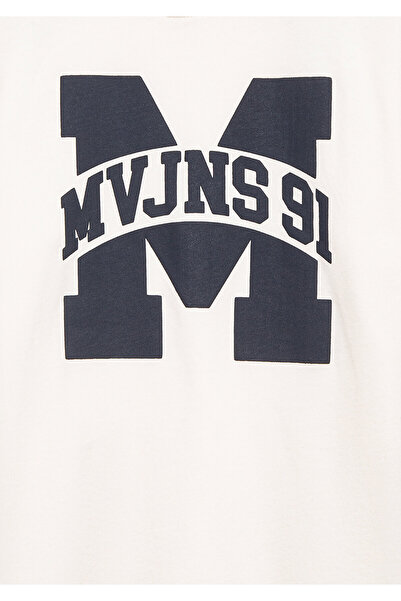 Mavi Mvjns 91 Printed Ecru T-Shirt Loose Fit / Relaxed Fit 6610368-70057