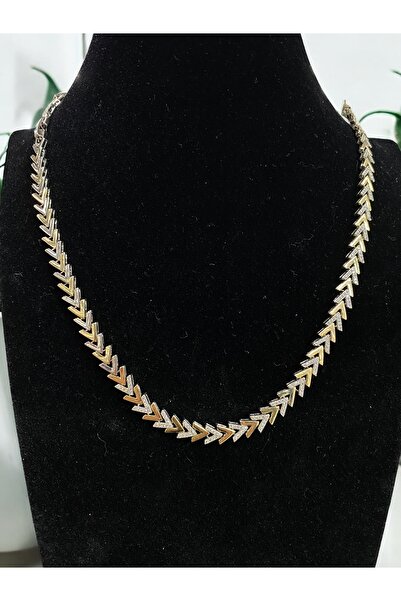 Bade Vip Seri İthal V Model Zirkon Taşlı Premium Kolye