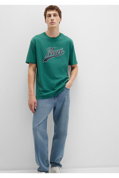 Mavi Λογότυπο τυπωμένο πράσινο μπλουζάκι Loose Fit / Loose Relaxed Fit 0613023-71874