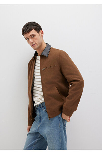 Mavi Collar Detailed Brown Faux Suede Jacket Regular Fit / Regular Cut 0110638-70378