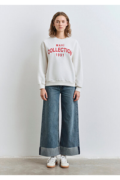 Mavi Συλλογή εμπριμέ εκρού φούτερ 1S10359-80194