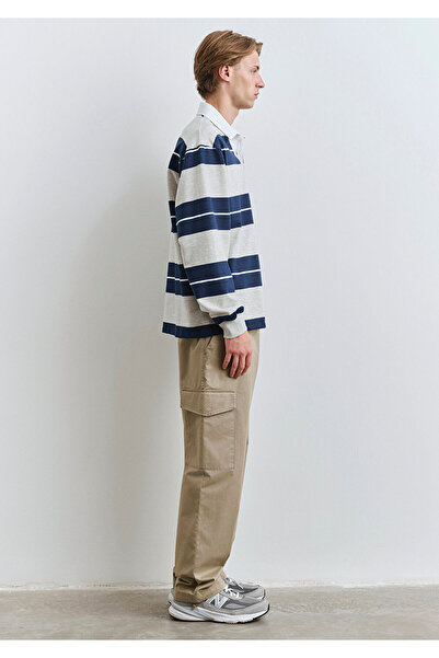 Mavi Μπλουζάκι πόλο με ρίγες μπλοκ Loose Fit / Χαλαρή Άνετη Κοπή 0612847-89353