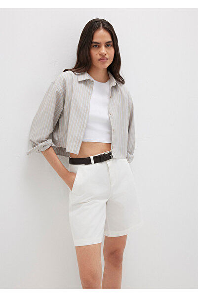 Mavi Ριγέ μπεζ πουκάμισο Crop / Short Cut 1211184-83980