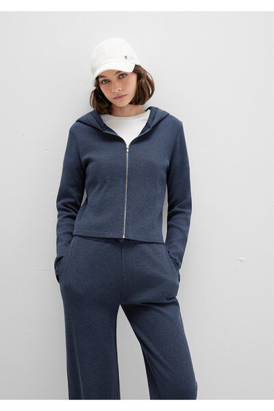 Mavi Φούτερ με φερμουάρ με υφή Navy Blue 1613383-32184