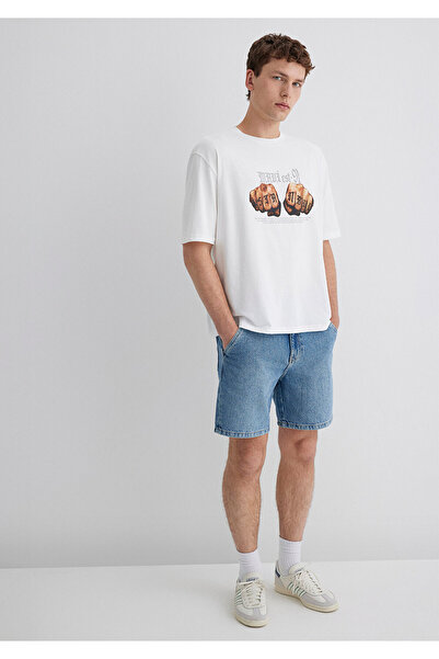 Mavi Τυπωμένο μπλουζάκι εκρού Relaxed Fit / Άνετη εφαρμογή 0613003-70057