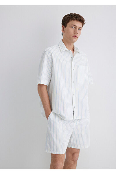 Mavi Смугаста біла сорочка Oversize / Широкий крій 0211485-85440