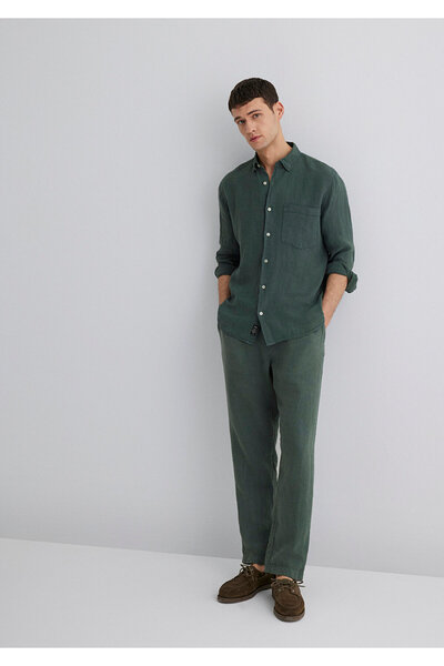 Mavi Green Linen Trousers 0010358 -71598
