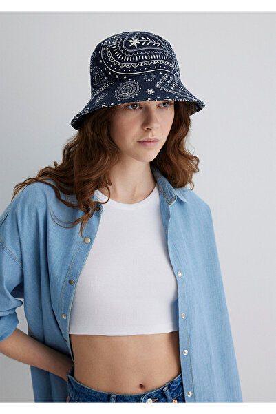 Mavi Printed Navy Blue Bucket Hat 1912974-70491