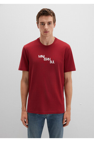 Mavi Istanbul bedrucktes rotes T-Shirt Regular Fit / Normaler Schnitt 0612274-89065