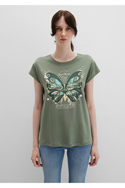 Mavi Butterfly Printed Green T-Shirt Regular Fit / Regular Cut 1613461-71841