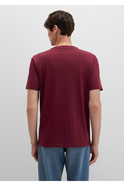 Mavi Label Detailed Burgundy Basic T-Shirt Loose Fit / Loose Casual Cut 0611824-70394