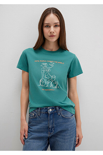 Mavi Bicycle Printed Green T-Shirt Semi Slim Fit / Semi Slim Fit 1613465-71913