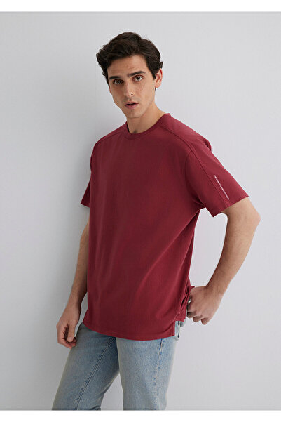 Mavi Printed Claret Red T-Shirt Loose Fit / Loose Relaxed Cut 0612629-70423