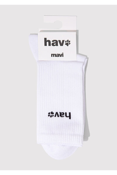 Mavi Air Printed White Socket Socks 0912075-620