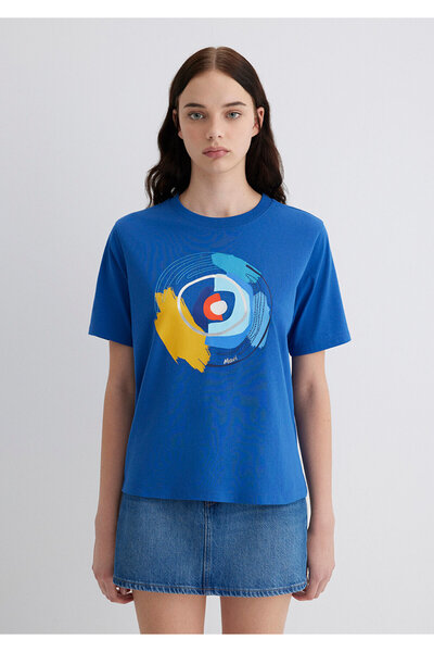 Mavi Tricou Evil Eye cu imprimeu Crop / Scurt croială 1613450-88121