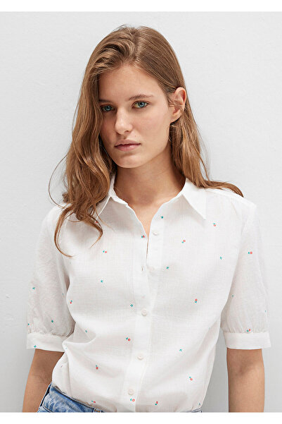 Mavi Floral Printed Ecru Shirt Fitted / Bodycon Cut 1210060-90701