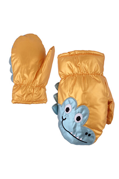 İşnar Çocuk Kar Eldiven Gold Parmaksız Kar Eldiveni 2-4 Yaş Timsah Desenli Model 4114-5841