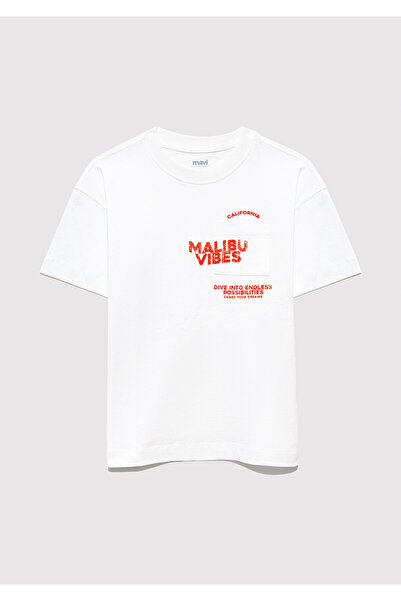 Mavi Printed Ecru T-Shirt Oversize / Wide Cut 6610327-70057