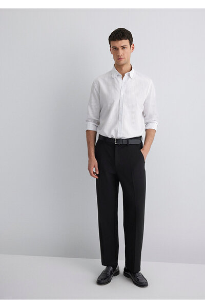 Mavi Cămașă albă cu dungi Regular Fit 0211566-70096