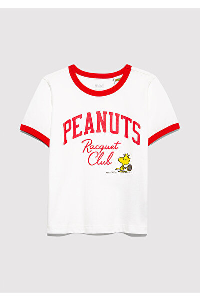 Mavi Peanuts Printed Ecru T-Shirt Regular Fit / Standard Cut 7610371-70057