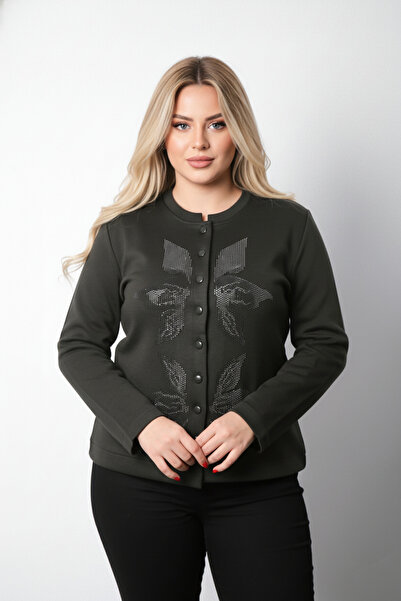 Laden Πλεκτά Ατσάλινο Πλεκτό Πέτρα Κόλλα Χειμερινό Μητρικό Παλτό Γυναικεία Ζα...