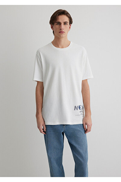 Mavi No Off Days Λευκό μπλουζάκι με στάμπα Loose Fit / Χαλαρή Άνετη Κοπή 0612720-70057