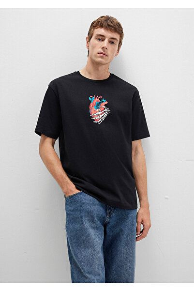 Mavi Μαύρο μπλουζάκι με στάμπα στην πλάτη Loose Fit / Loose Relaxed Fit 0612931-900