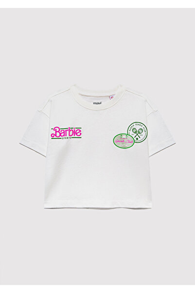 Mavi Barbie Printed Ecru T-Shirt Loose Fit / Loose Relaxed Fit 7610313-70057