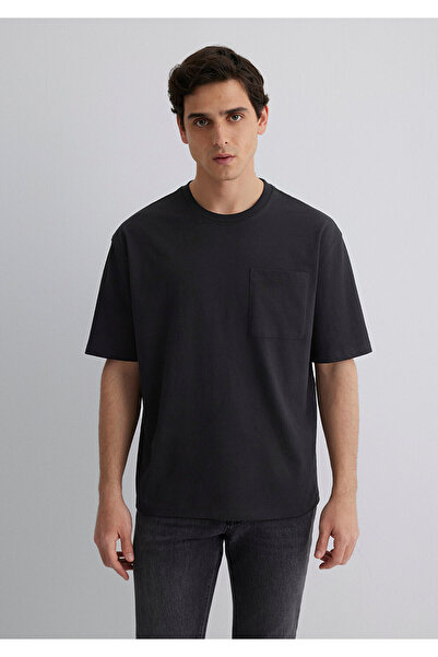 Mavi Ιστορία της Κωνσταντινούπολης Μαύρο μπλουζάκι με στάμπα Relaxed Fit / Άνετη εφαρμογή 0613001-71379