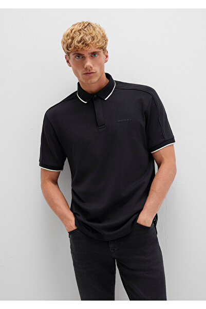 Mavi Black Polo Interlock T-Shirt Regular Fit / Standard Cut 0612876-900