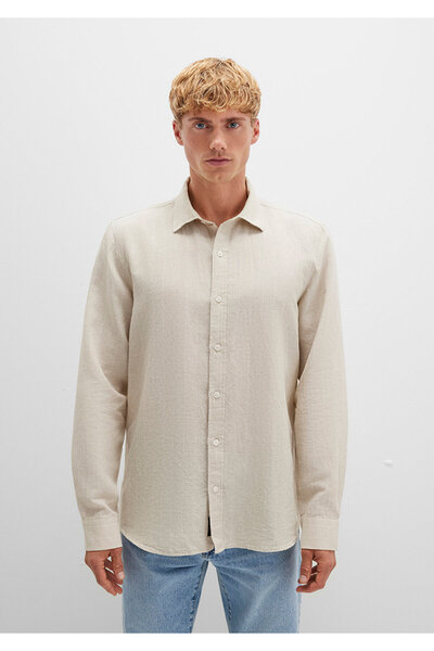 Mavi Ριγέ μπεζ πουκάμισο Regular Fit / Normal Cut 0211704-90925