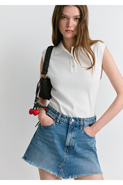 Mavi Tiera Classic Denim Misty Indigo Blue Jean Skirt 1310654-89730