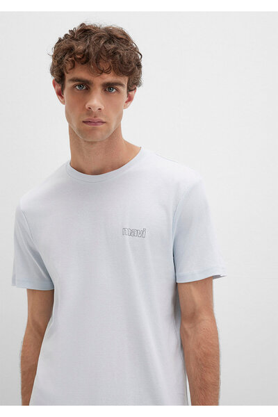 Mavi Interlock-T-Shirt mit Logo-Druck, schmale Passform / Slim Fit 0610360-89288