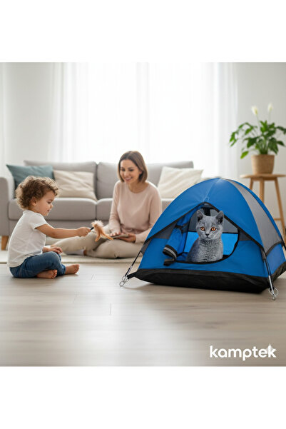 kamptek kamp teknolojisi Kamptek Portatif Katlanabilir Otomatik Evcil Hayvan Çadırı Büyük Boy (74x52x47 Cm) Renkli