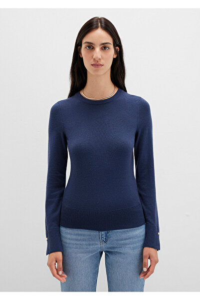 Mavi Πουλόβερ με λαιμόκοψη Navy Blue Slim Fit / Slim Fit 1710510 -82454