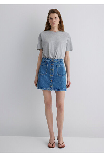 Mavi Silvana Gold Premium Indigo Blue Jean Skirt 1310404 -89219