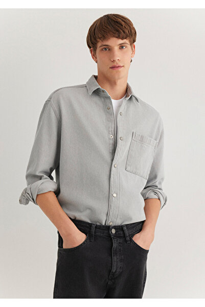 Mavi Graues Jeanshemd mit lockerer Passform 0211157 -80739