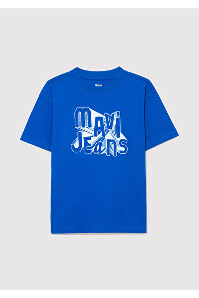 Mavi Tricou imprimat cu blugi, cu croiala lejeră/cu o formă lejeră 6610281 -82491