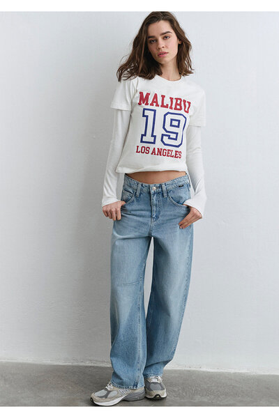 Mavi Παντελόνι Lisa All Blue Sanding Mid Blue Jean 1010938 -89253