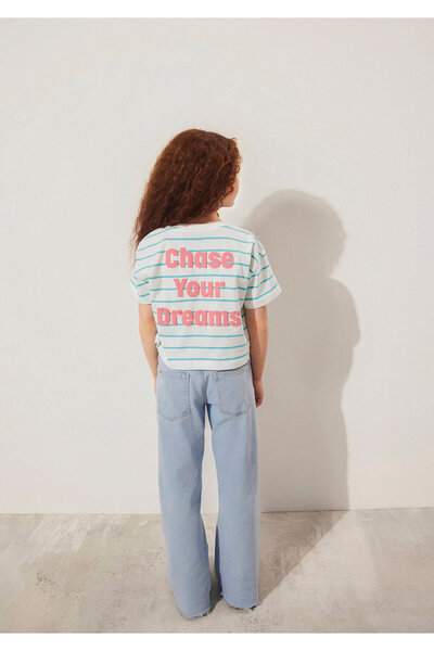 Mavi Tricou cu dungi verzi imprimat, cu o formă lejeră/cu o formă lejeră 7610272 -89543