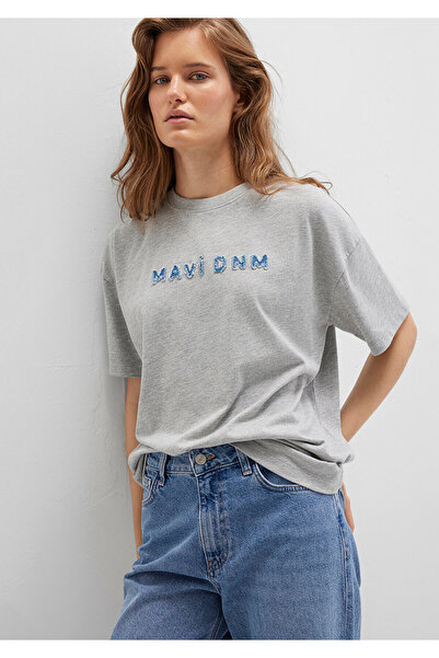 Mavi Τυπωμένο γκρι μπλουζάκι Loose Fit / Loose Relaxed Fit 1613146 -83096