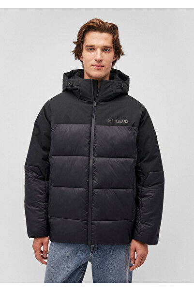 Mavi Μαύρο πουπουλένιο παλτό με κουκούλα 0110464 -900