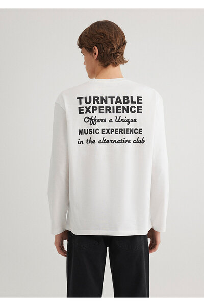 Mavi Weißes T-Shirt mit Rückendruck, lockere Passform / lockere, entspannte Passform 0612410 -70057