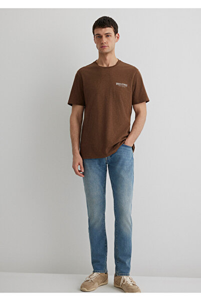 Mavi Τυπωμένο καφέ μπλουζάκι Regular Fit / Normal Cut 0612617-89330