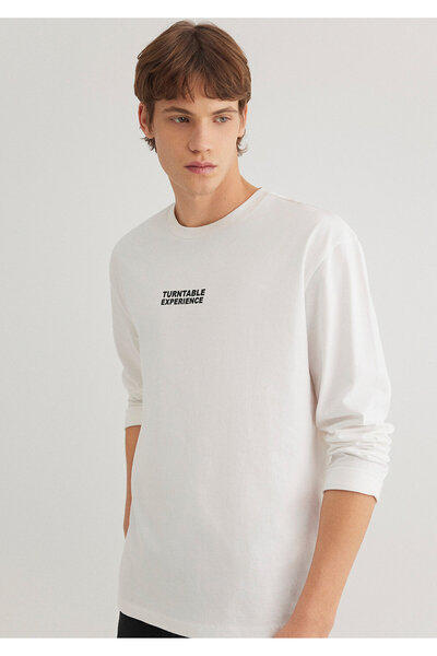 Mavi Weißes T-Shirt mit Rückendruck, lockere Passform / lockere, entspannte Passform 0612410 -70057