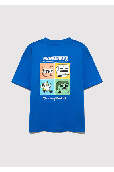 Mavi Minecraft Надрукована синя футболка Oversize / Широкий крій 6610342-82491