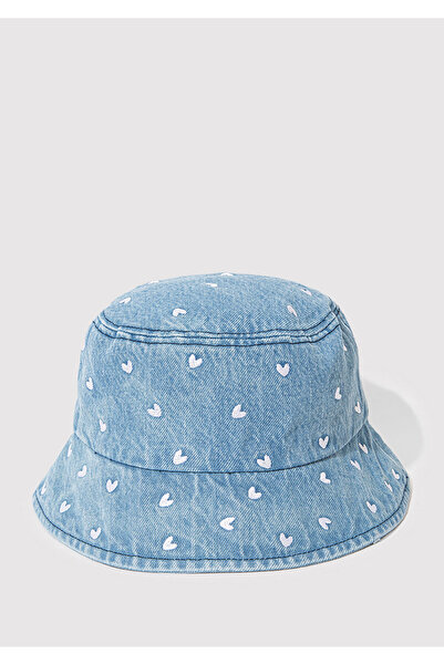 Mavi Pălărie de denim cu broderie inimă 1913100 -82324